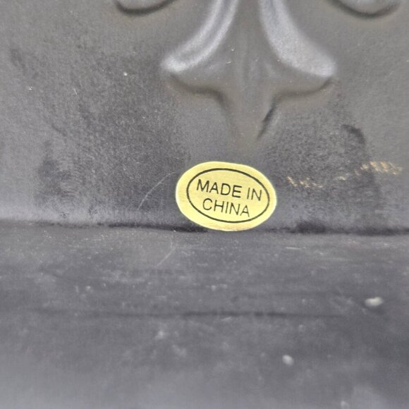 Southern Living at Home Black Metal Rectangular Tray Gold Stamped Top Scalloped - Picture 10 of 14